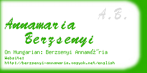 annamaria berzsenyi business card